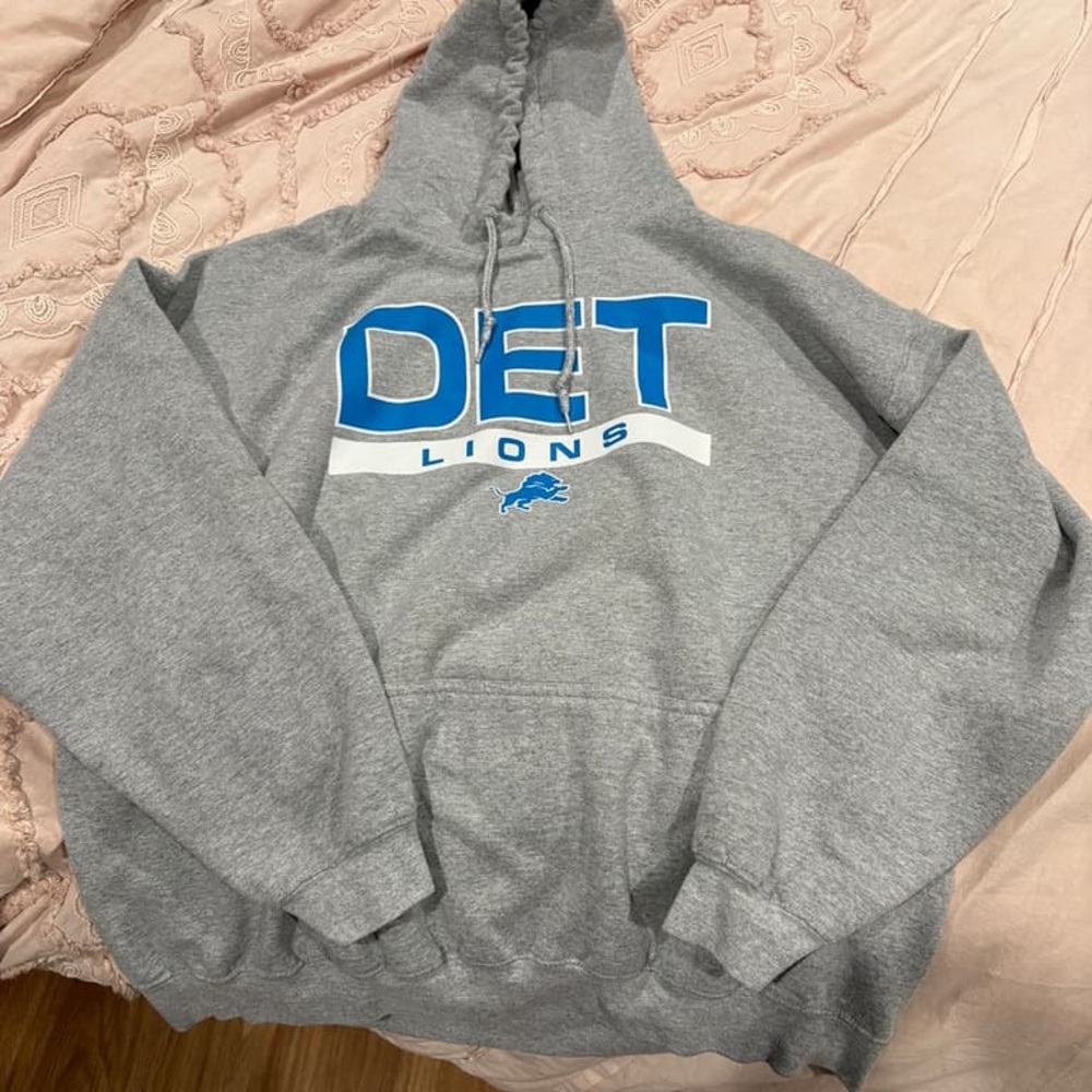 Team Apparel Gray and Blue DET Lions Hoodie